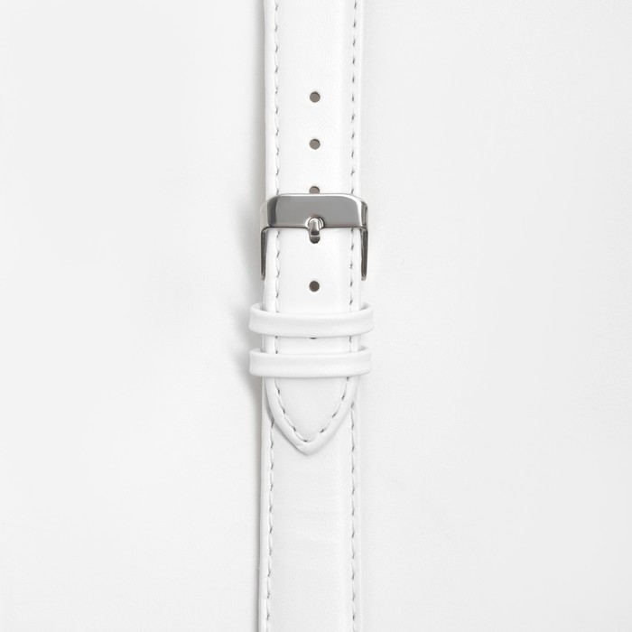Ремешок для часов, 18 мм, запряжник 75 мм, горт 115 мм, натуральная кожа, белый Ремешок для часов, 18 мм, запряжник 75 мм, горт 115 мм, натуральная кожа, белый