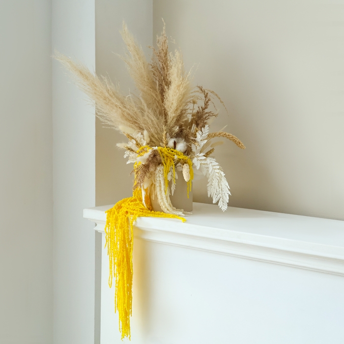 Сухие цветы амаранта, 100 г, размер листа: от 50 до 60 см, цвет жёлтый Сухие цветы амаранта, 100 г, размер листа: от 50 до 60 см, цвет жёлтый