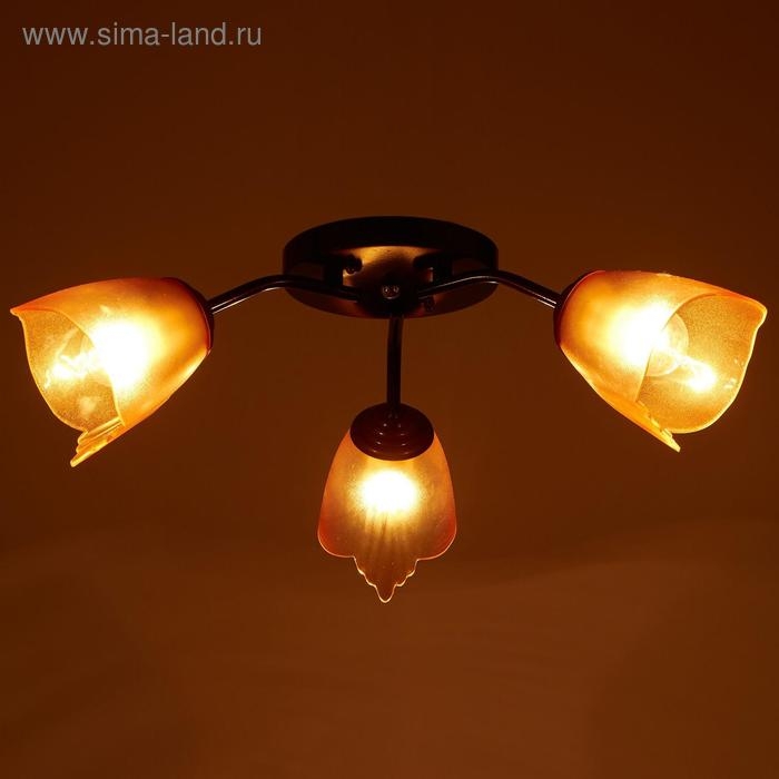 Люстра Оникс 3х15Вт E27 коричневый 50х50х15см BayerLux