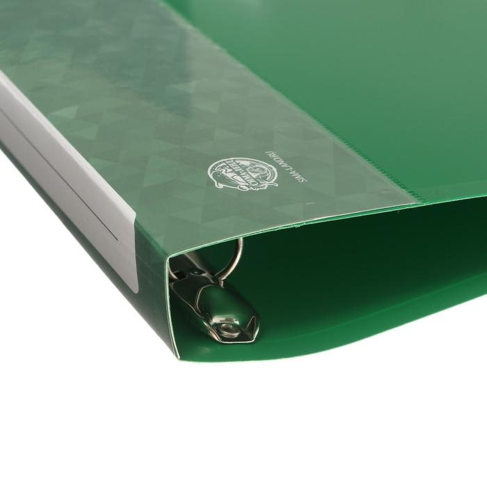 Папка на 4 кольцах А4, Calligrata, 25 мм, 700 мкм, внутренний карман, карман на корешок, зелёная Папка на 4 кольцах А4, Calligrata, 25 мм, 700 мкм, внутренний карман, карман на корешок, зелёная