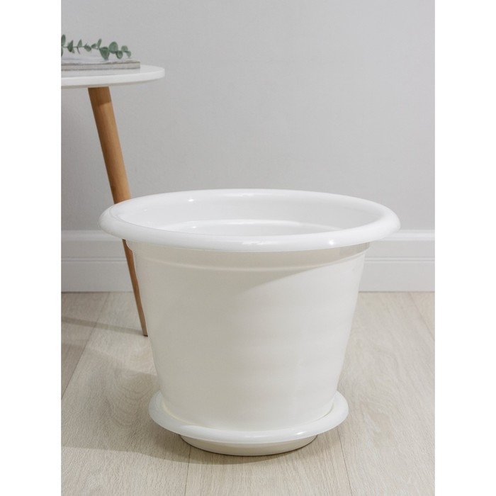 Горшок с поддоном «Виола», 16 л, цвет белый Горшок с поддоном «Виола», 16 л, цвет белый