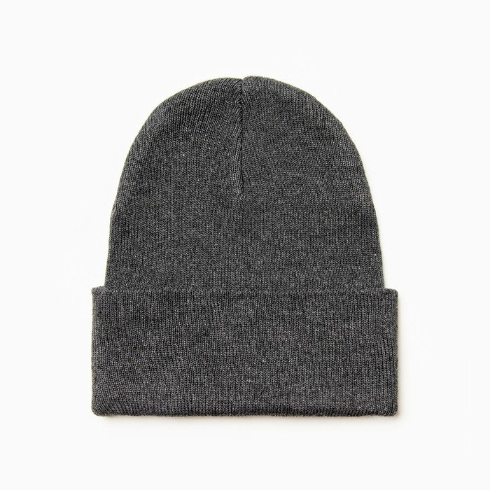 Шапка мужская двухслойная с отворотом, one size, цвет серый Шапка мужская двухслойная с отворотом, one size, цвет серый