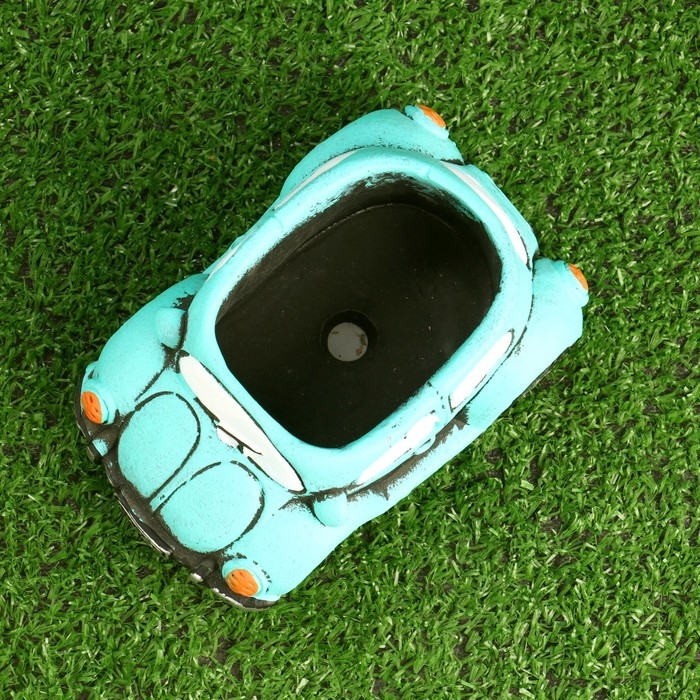 Горшок Горшок "Машинка" зеленый, 14,5х9х6см