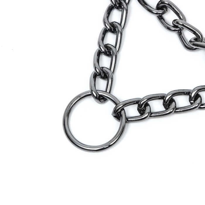 Ошейник - полуудавка металлический трехрядный, 50 см, толщина проволоки 2,5 мм, черный Ошейник - полуудавка металлический трехрядный, 50 см, толщина проволоки 2,5 мм, черный