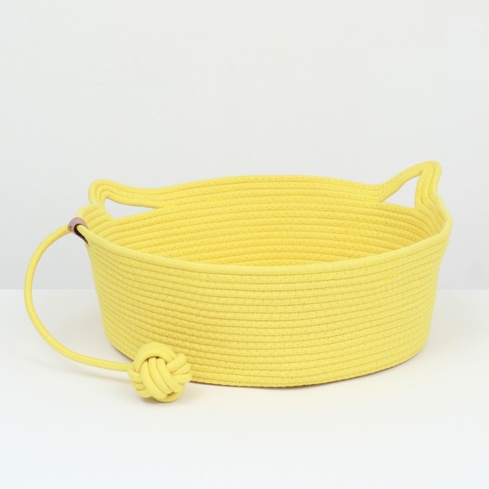 Экологичный лежак  для животных  (хлопок+рогоз),  45 х 37 х 16 см, вес до 25 кг, жёлтая Экологичный лежак  для животных  (хлопок+рогоз),  45 х 37 х 16 см, вес до 25 кг, жёлтая