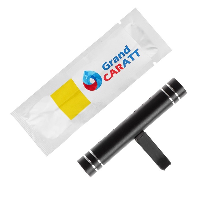 Ароматизатор в дефлектор Grand Caratt, металл, 8 см, лимон, черный Ароматизатор в дефлектор Grand Caratt, металл, 8 см, лимон, черный