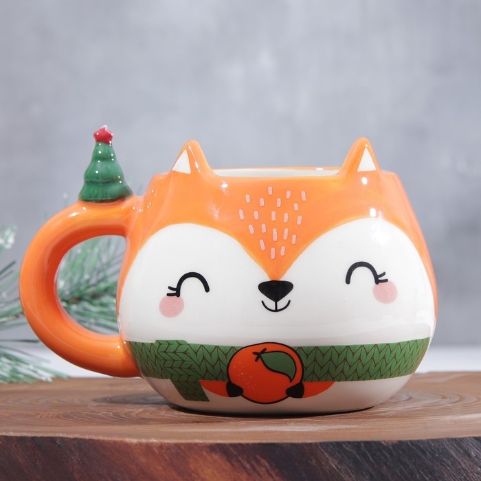 Новый год. Кружка керамическая «Счастье в мандаринках», 400 мл