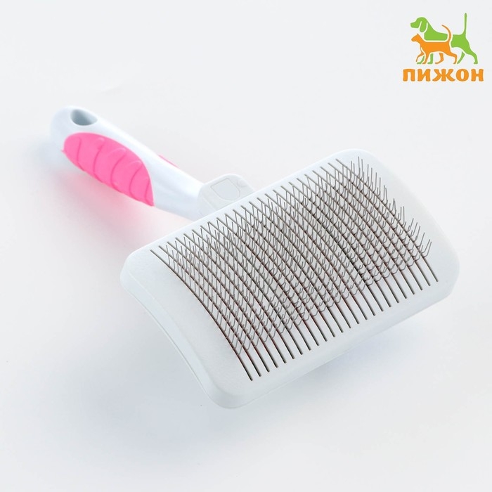 Пуходёрка с самоочисткой без капель увеличенная, 10,5 х 16,5 см, бело-розовая Пуходёрка с самоочисткой без капель увеличенная, 10,5 х 16,5 см, бело-розовая