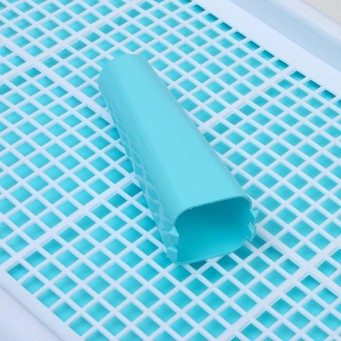 Туалет для собак с сеткой и столбиком, 45 х 35 х 4,5 см, голубой Туалет для собак с сеткой и столбиком, 45 х 35 х 4,5 см, голубой