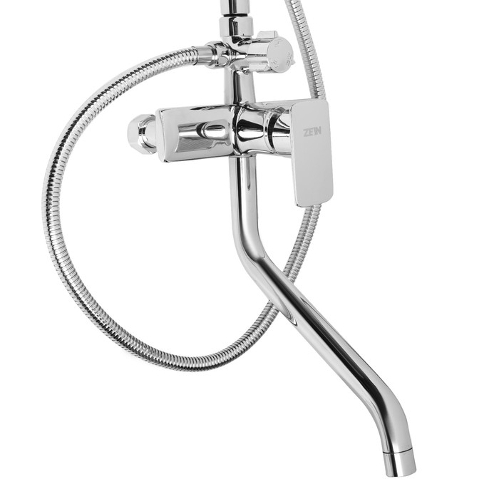 Душевая система ZEIN Z3866, смеситель, излив, тропическая и ручная лейка, латунь, хром Душевая система ZEIN Z3866, смеситель, излив, тропическая и ручная лейка, латунь, хром
