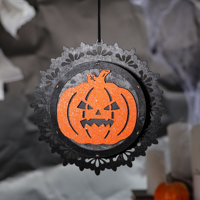 Подвеска с подсветкой &laquo;Тыква&raquo;, 4,5 &times; 14,5 &times; 3 см