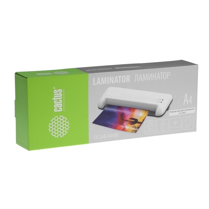 Ламинатор Cactus CS-LAB-A4400, А4, 80-125мкм, 2 вала, скорость 40 см/мин, Ламинатор Cactus CS-LAB-A4400, А4, 80-125мкм, 2 вала, скорость 40 см/мин,