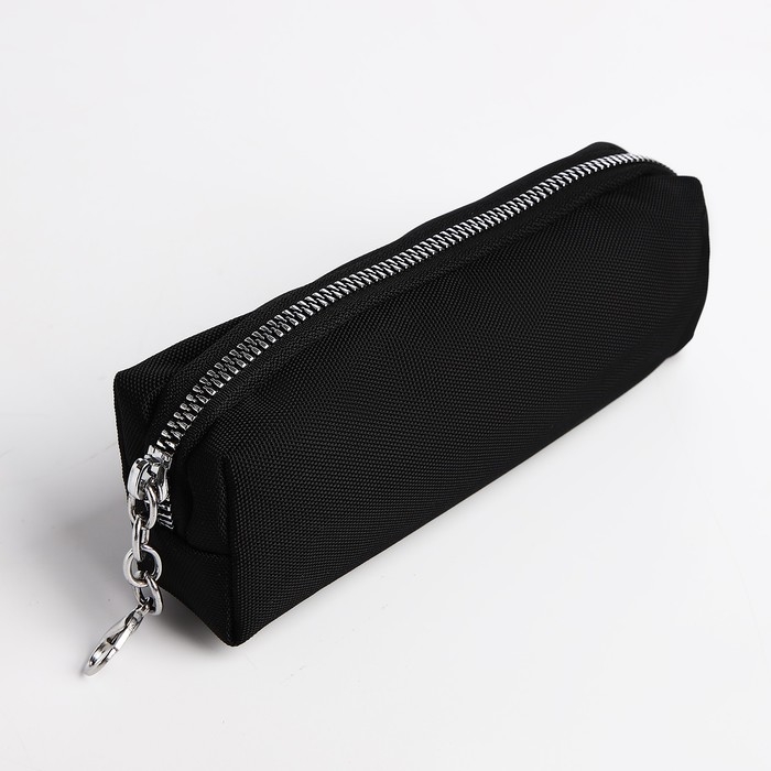 Рюкзак школьный на молнии, 5 наружных карманов, пенал, цвет чёрный