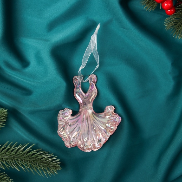 Украшение ёлочное Украшение ёлочное "Бальное платье " 9,5х8,5 см, сиреневый перелив