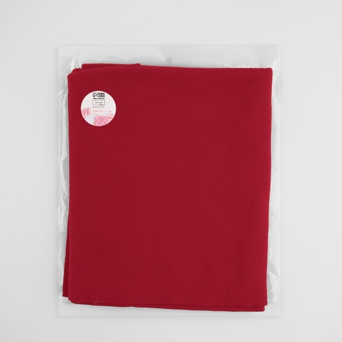 Лоскут флис, односторонний, 50 × 50 см, 190 г/м, цвет красный №1B