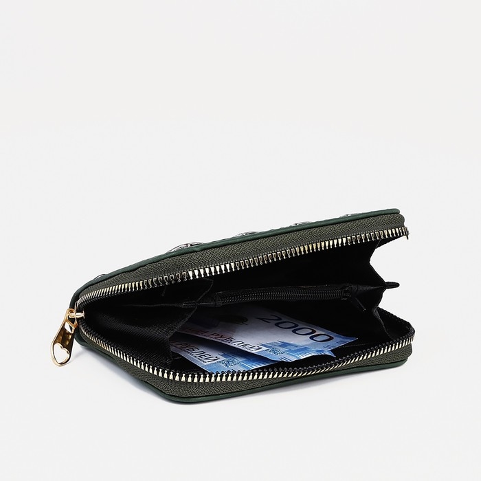 Кошелёк на молнии, цвет зелёный Кошелёк на молнии, цвет зелёный