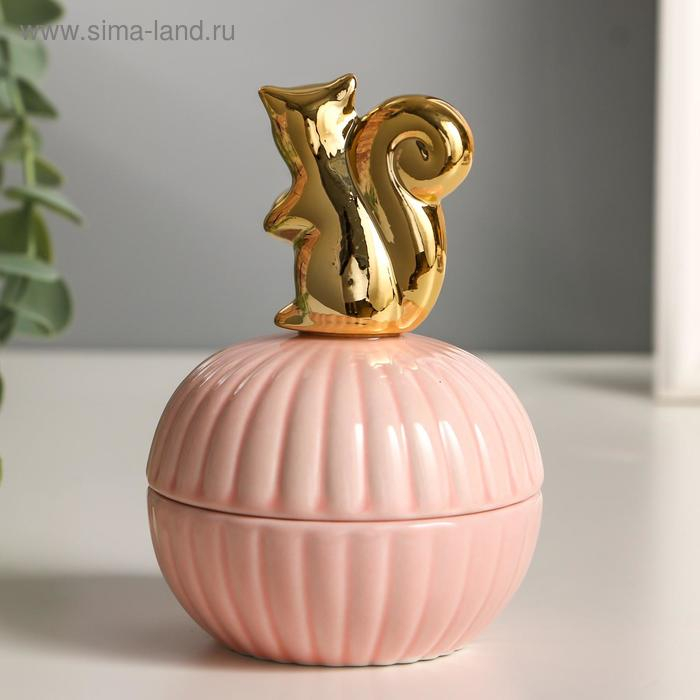 Шкатулка керамика Шкатулка керамика "Золотая белочка" 11х8х8 см