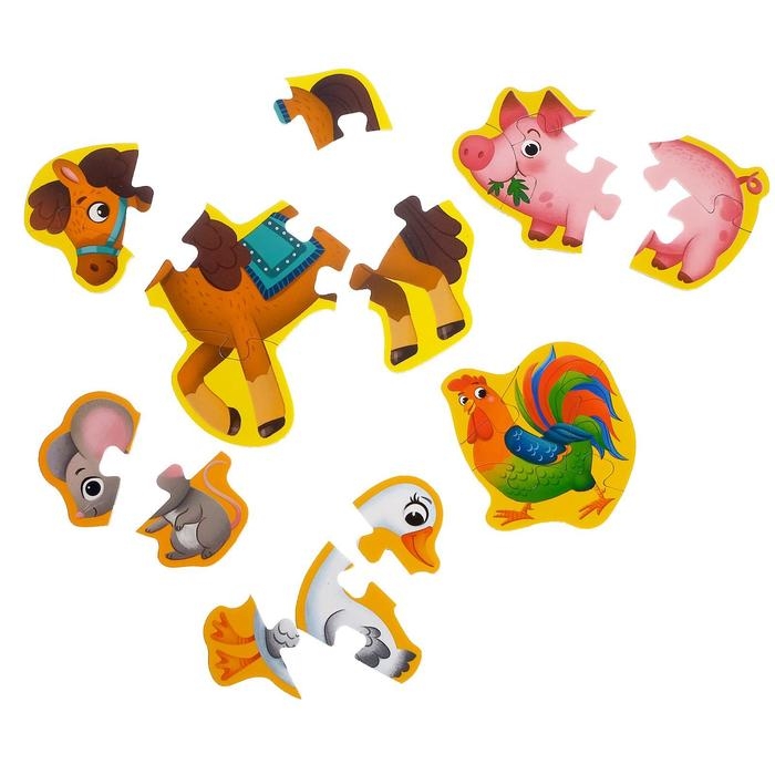 Макси- пазлы «Наша ферма», 5 пазлов, 20 деталей Макси- пазлы «Наша ферма», 5 пазлов, 20 деталей