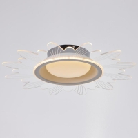 Люстра с ПДУ 1196/1 LED 52Вт 3000-6000К диммер белый-прозрачный 50х50х8 см BayerLux