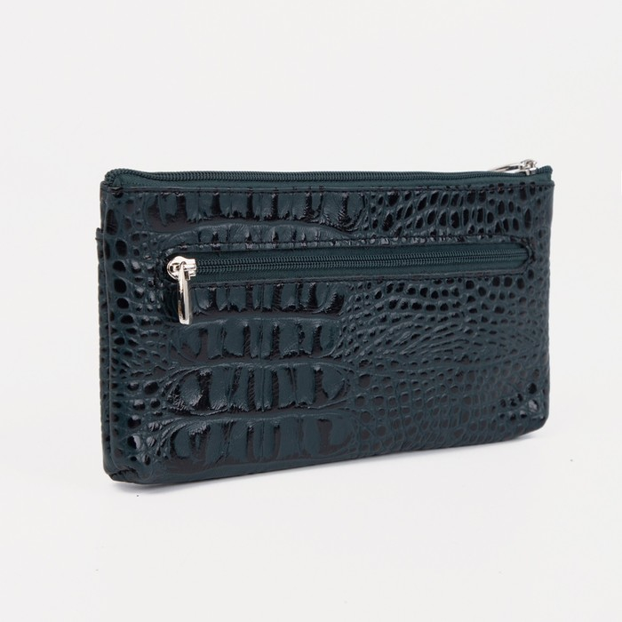 Кошелёк женский на молнии, цвет тёмно-зелёный Кошелёк женский на молнии, цвет тёмно-зелёный