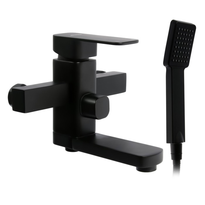 Смеситель для ванны Accoona A6322F, силумин, картридж 35 мм, короткий излив, черный Смеситель для ванны Accoona A6322F, силумин, картридж 35 мм, короткий излив, черный