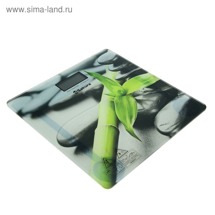 Весы напольные Sakura SA-5072S, электронные, до 180 кг, рисунок  Весы напольные Sakura SA-5072S, электронные, до 180 кг, рисунок "бамбук"