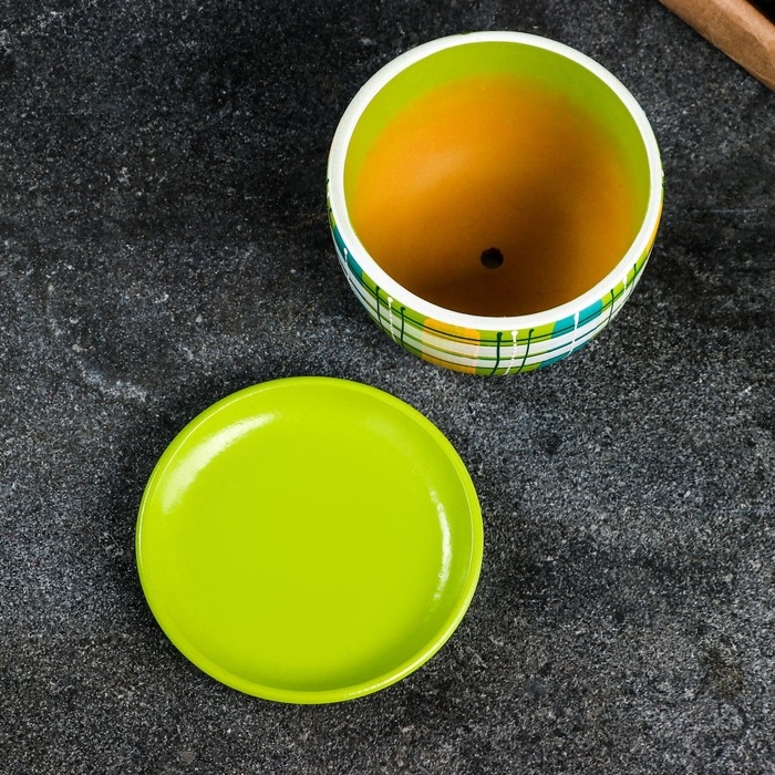 Горшок цветочный Горшок цветочный "Английская клетка" разноцветный, 0,5 л