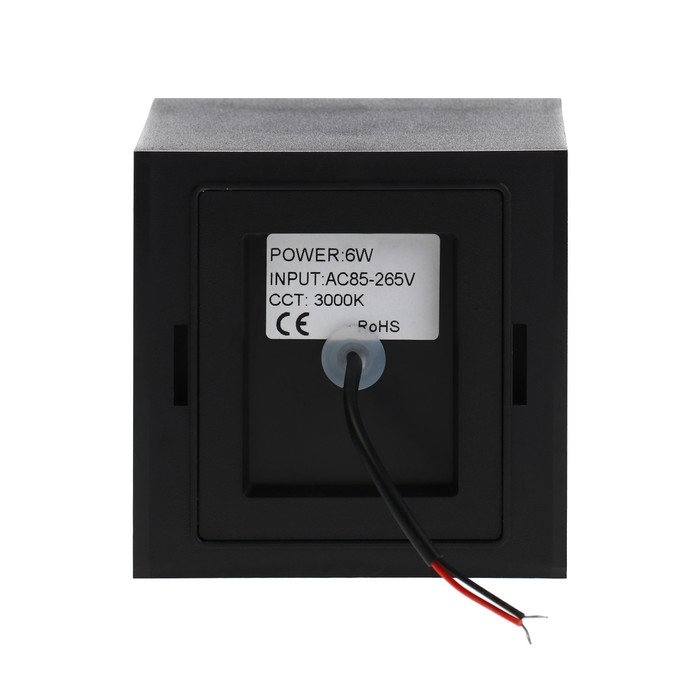 Светильник фасадный «Куб», FSD-063, 6 Вт, 3000К, регулир. луч, IP65, 220 В, пластик, черный 100842 Светильник фасадный «Куб», FSD-063, 6 Вт, 3000К, регулир. луч, IP65, 220 В, пластик, черный 100842