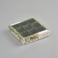 Коробка под 9 конфет с ячейками «Счастья в Новом году!», 14,5 х 14,5 х 3 см