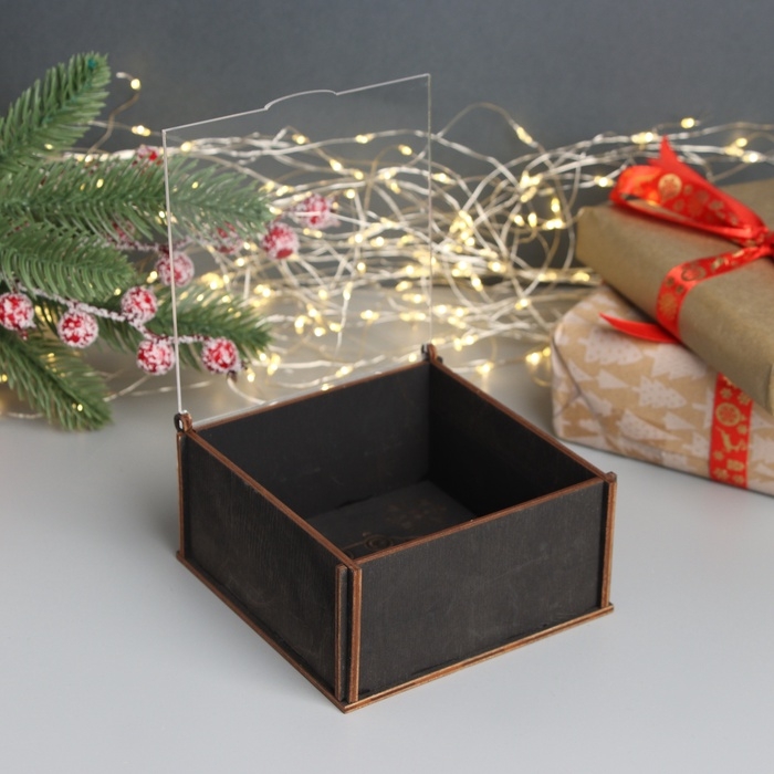 Новогодняя шкатулка "Кобрачка и снежинки" 6х12х12 см