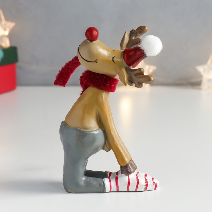 Сувенир полистоун Сувенир полистоун "Олень - йог. Уштрасана" 7,5х4,5х11,5 см