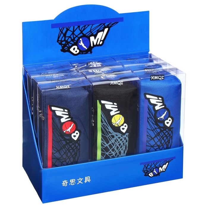 Пенал школьный на молнии Пенал школьный на молнии "Баскетбол", микс