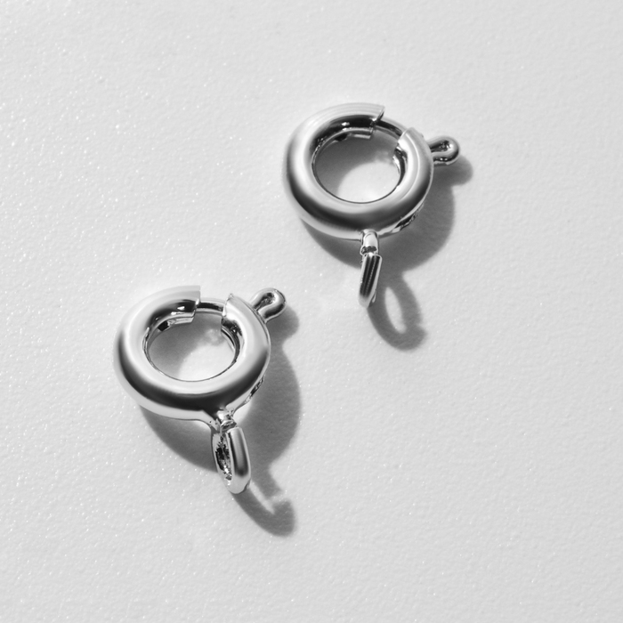 Замок-карабин посеребрение, (набор 2 шт.) 9×6 мм, кольцо Замок-карабин посеребрение, (набор 2 шт.) 9×6 мм, кольцо
