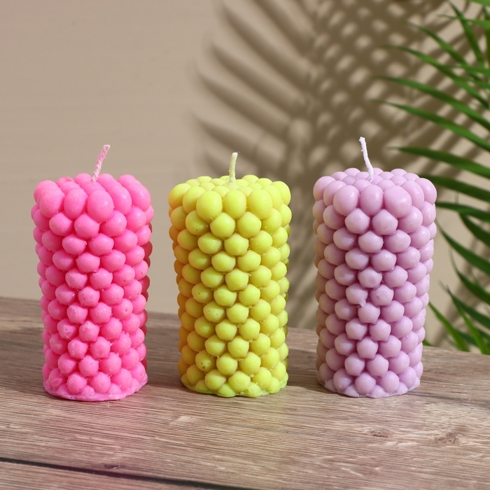 Свеча  Свеча "Столб шарики" 5х5х9 см, соевый воск, микс