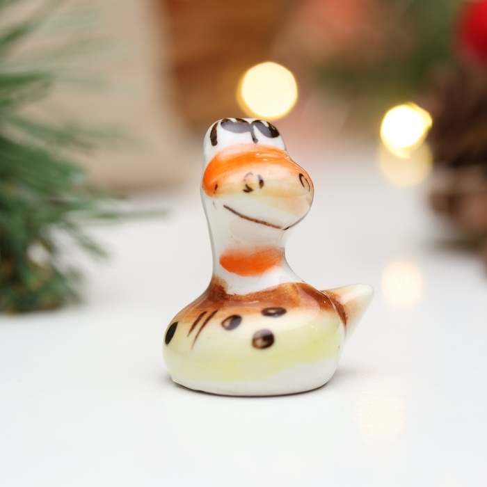 Новый год. Сувенир символ года Новый год. Сувенир символ года "Змея Пупс", гжель, цвет