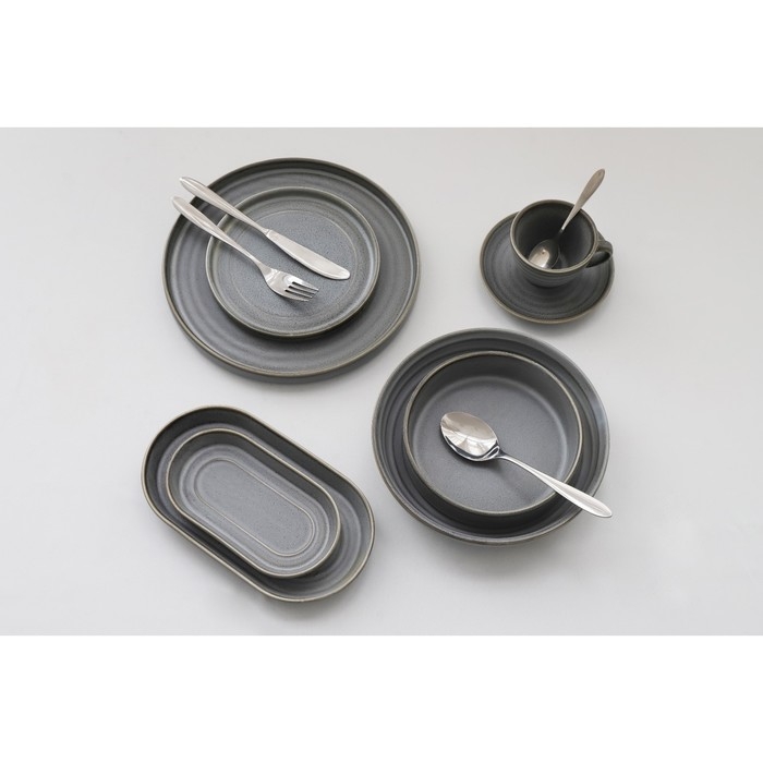 Тарелка фарфоровая обеденная Magistro Urban, d=27,5 см, цвет серый Тарелка фарфоровая обеденная Magistro Urban, d=27,5 см, цвет серый