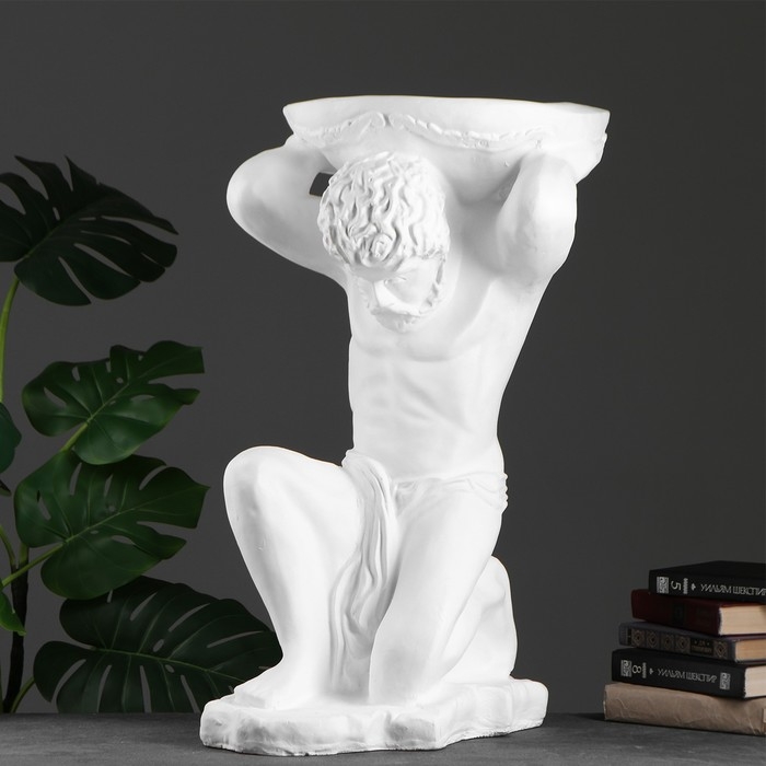 Фигура с кашпо  Фигура с кашпо "Титан" белый, 4л / 40х70х42см