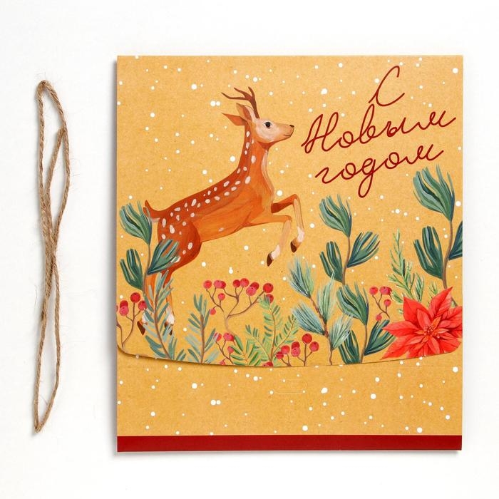 Коробка подарочная новогодняя складная двухсторонняя «Новогодняя ботаника», 20 х 18 х 5 см, БЕЗ ЛЕНТЫ, Новый год Коробка подарочная новогодняя складная двухсторонняя «Новогодняя ботаника», 20 х 18 х 5 см, БЕЗ ЛЕНТЫ, Новый год