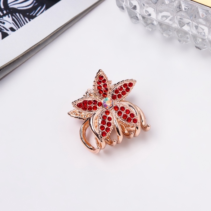 Краб для волос Краб для волос "Одри" цветок колор, 2,5 см, золото, микс