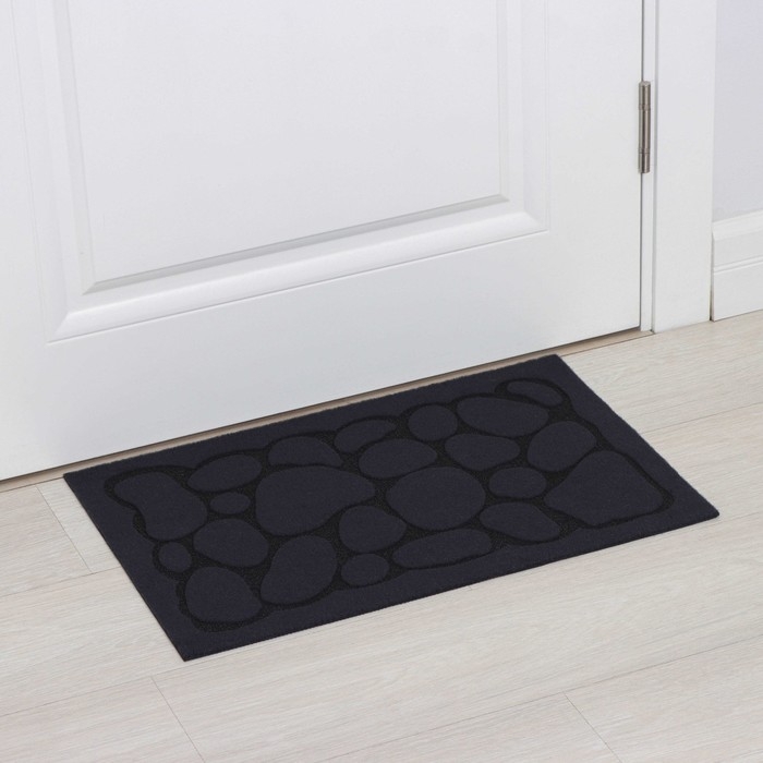 Коврик придверный Доляна &laquo;Камни&raquo;, без окантовки, 40&times;60 см, цвет синий