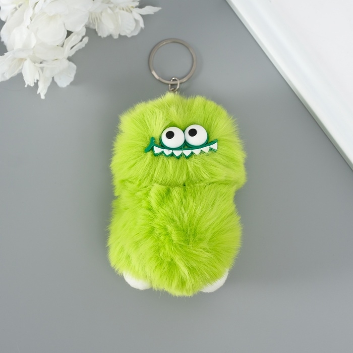 Пушистик на кольце Пушистик на кольце "Монстр зубастик" зелёный 10х8х8 см