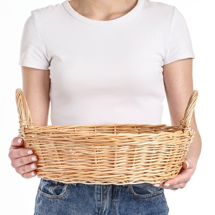 Корзина «Ушат», №4, Dдно= 29 см, Dверх=38 см, H=10 см, ручное плетение, лоза Корзина «Ушат», №4, Dдно= 29 см, Dверх=38 см, H=10 см, ручное плетение, лоза