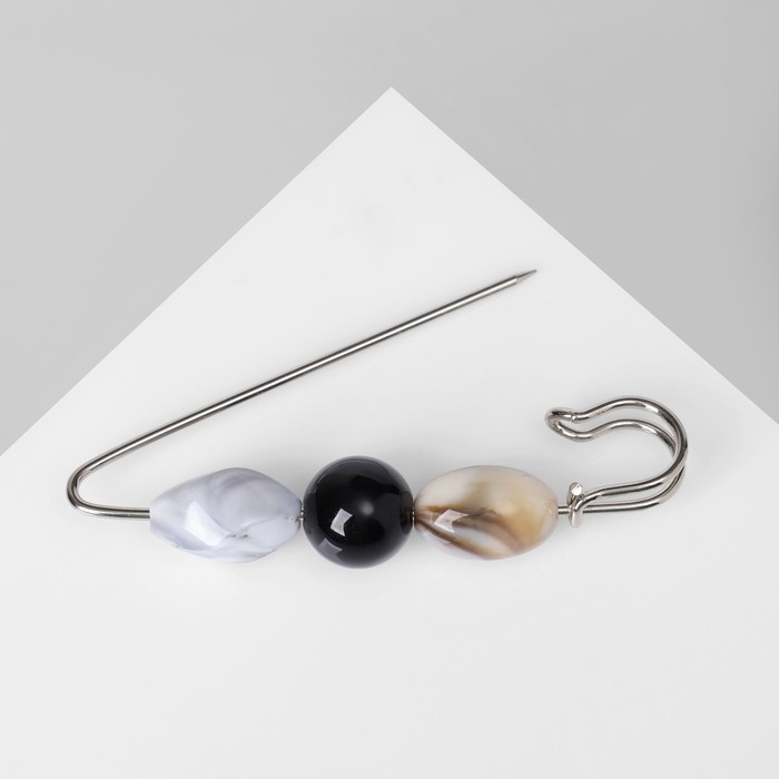 Булавка «Камешки» 7,5 см, цветная в серебре Булавка «Камешки» 7,5 см, цветная в серебре