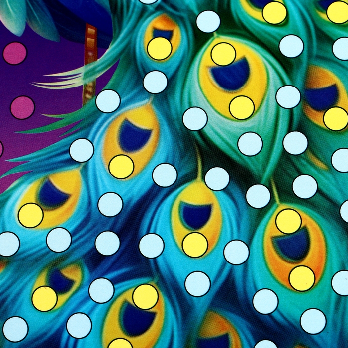 Аппликация жемчужными полубусинами «Прекрасный павлин» Аппликация жемчужными полубусинами «Прекрасный павлин»