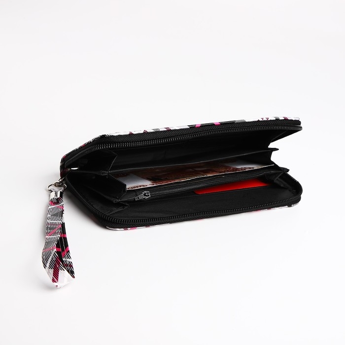 Кошелёк женский на молнии, цвет чёрный Кошелёк женский на молнии, цвет чёрный