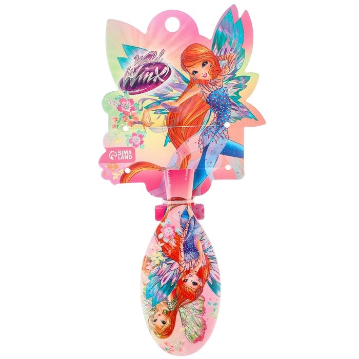 Расческа для волос массажная детская  Расческа для волос массажная детская "Блум и Флора", Винкс