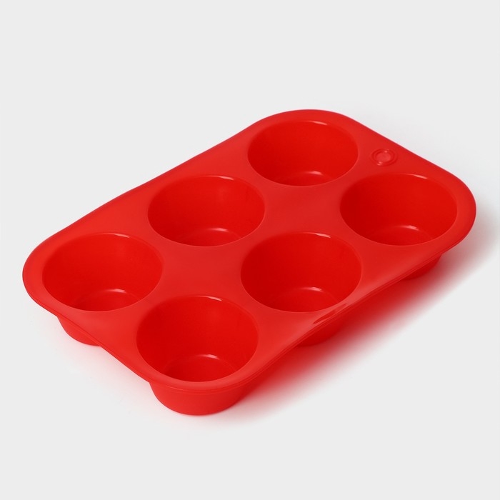 Форма для выпечки Доляна «Фигуры. Круг», силикон, 21,5×14,5 см, 6 ячеек (5,7×5,7×3 см), цвет МИКС Форма для выпечки Доляна «Фигуры. Круг», силикон, 21,5×14,5 см, 6 ячеек (5,7×5,7×3 см), цвет МИКС