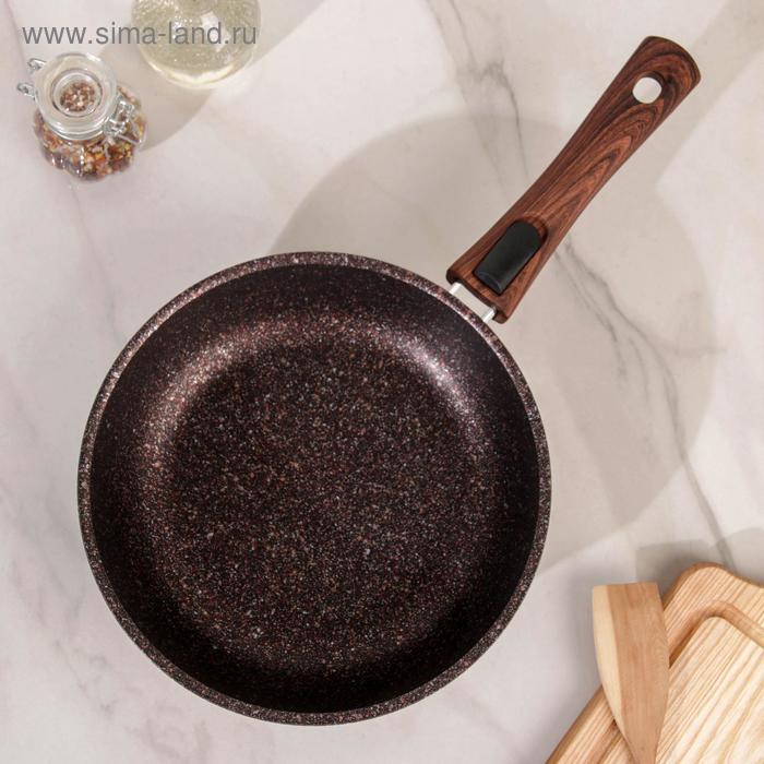 Сковорода Granit ultra red, d=24 см, съёмная ручка, стеклянная крышка, антипригарное покрытие, цвет коричневый Сковорода Granit ultra red, d=24 см, съёмная ручка, стеклянная крышка, антипригарное покрытие, цвет коричневый