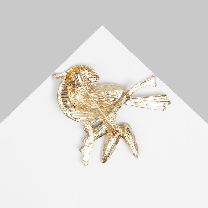 Брошь «Птица» волшебная, цвет радужно-фиолетовый в золоте Брошь «Птица» волшебная, цвет радужно-фиолетовый в золоте