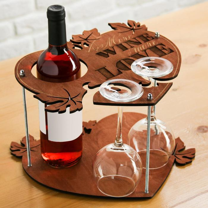 Подставка под вино и бокалы  Подставка под вино и бокалы "Wine love"